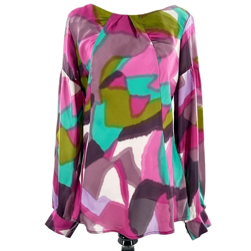 Final Touch juniors top L multicolored watercolor stained glass vintage 2000’s
